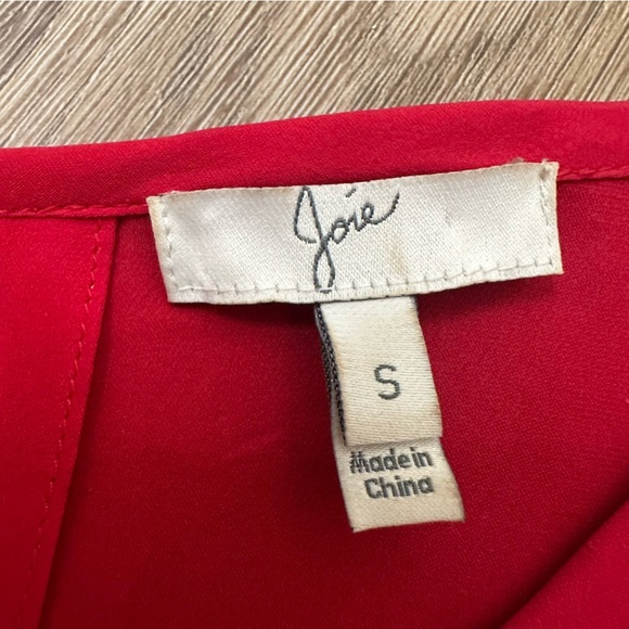 Joie Red Silk Relaxed Blouse size S - Picture 3 of 7